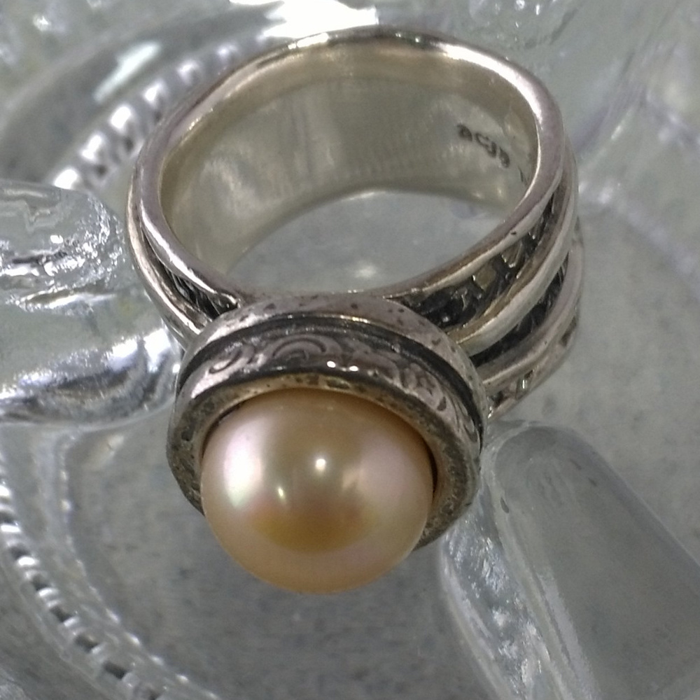 Sterling Silver 9.5mm Freshwater Pearl Ring